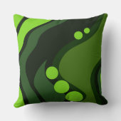 Coussin Formes fluides organiques vertes abstraites (Verso)