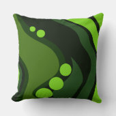 Coussin Formes fluides organiques vertes abstraites (Recto)