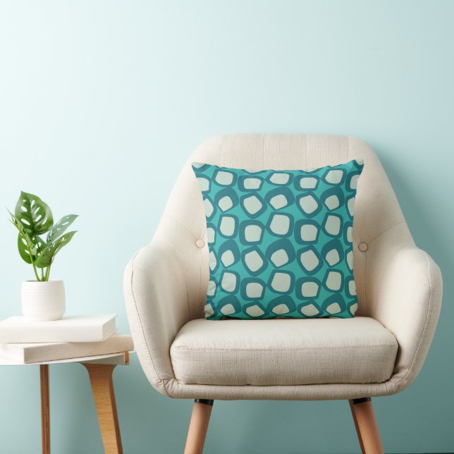 Coussin Formes Funky Mid Century Modern Sarcelle, Aqua (Chaise)