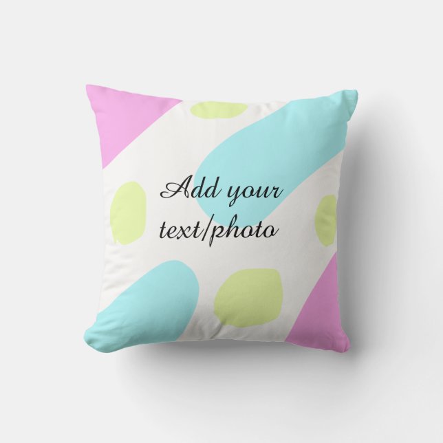 Coussin Formes géométriques abstraites pastel ajouter nom  (Recto)
