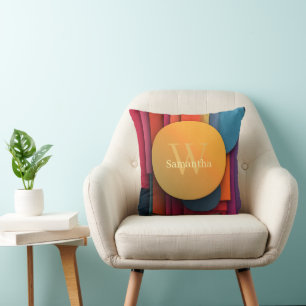 Coussin Formes géométriques Abstraites vives et colorées