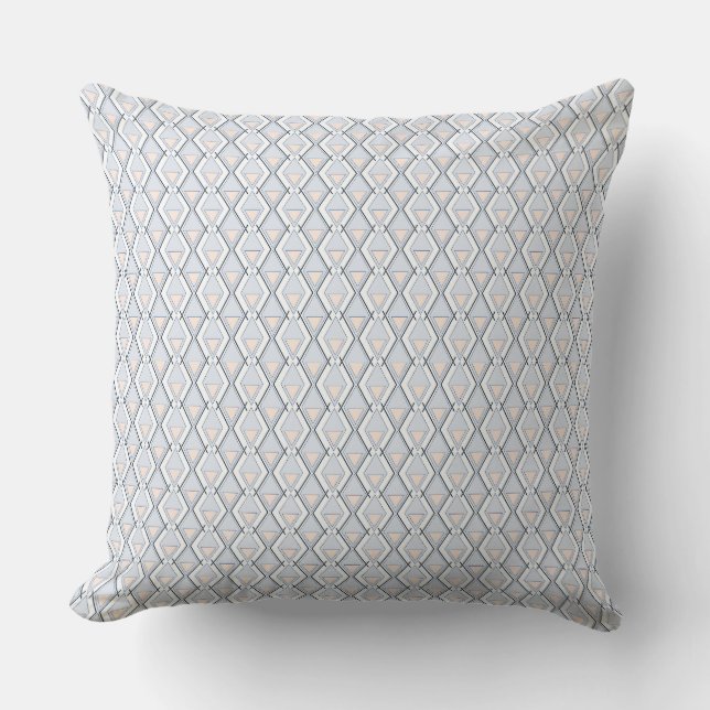 Coussin formes géométriques art déco blanches et grises (Recto)