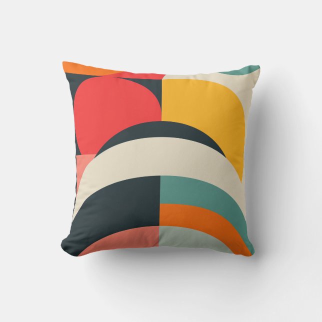Coussin Formes géométriques aux couleurs chaudes (Recto)