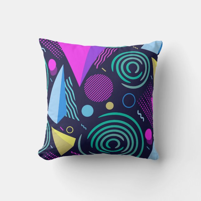 Coussin Formes géométriques de style Memphis (Recto)