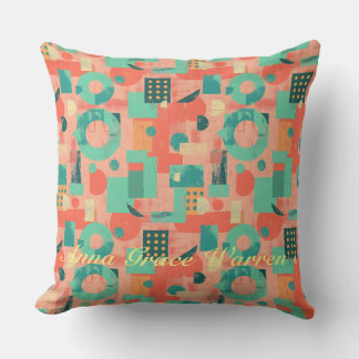 Coussin Formes géométriques Gras Avec Accents Mint Aqua 2