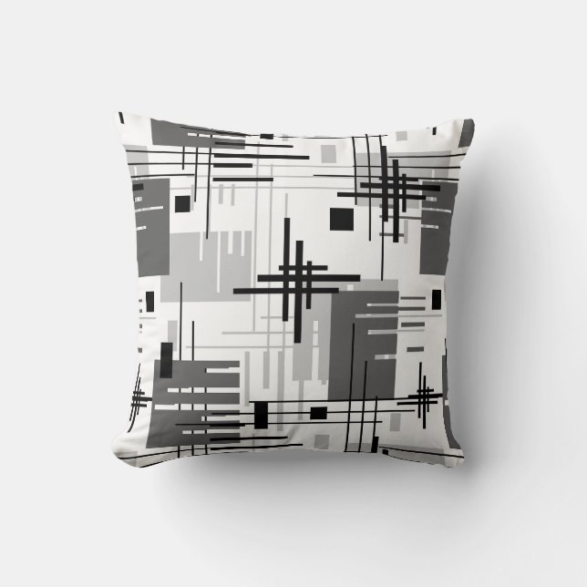 Coussin formes géométriques modernes Abstraites rayées (Recto)