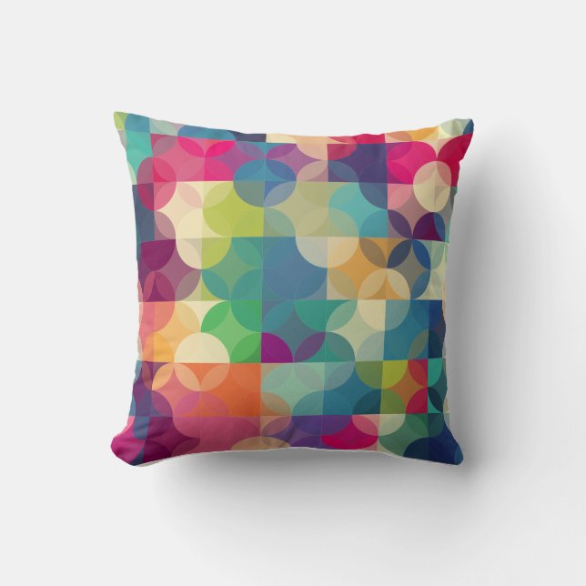 Coussin Formes géométriques multicolores modernes (Recto)