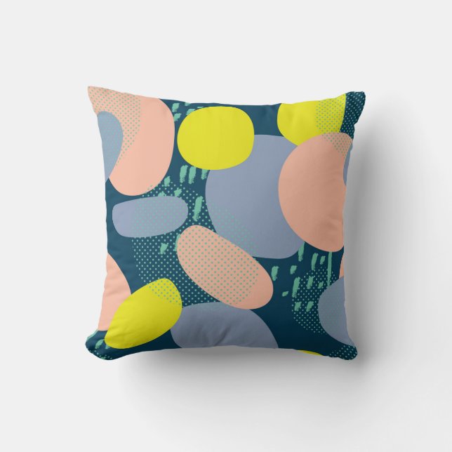 Coussin Formes géométriques : style coloré Memphis (Recto)