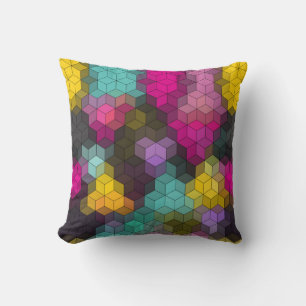 Coussin formes hexagones géométriques modernes Abstraites 