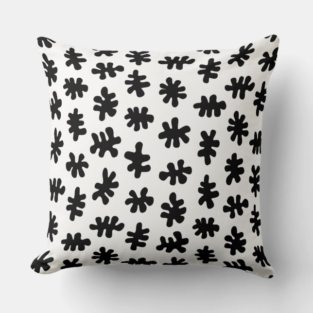 Coussin Formes morphiques 120322 - Noir sur blanc (Recto)