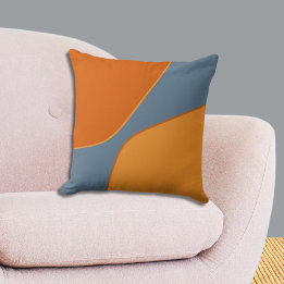 Coussin Formes orange et bleu irrégulières