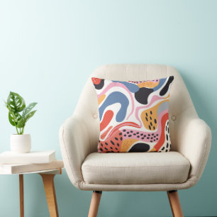 Coussin Formes organiques abstraites colorées motif modern