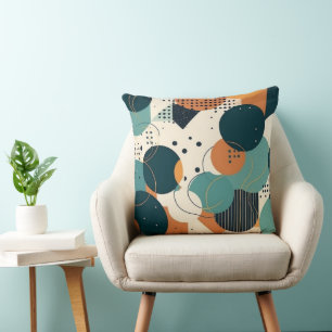 Coussin Formes organiques abstraites futuristes bleu marin