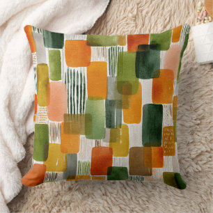 Coussin Formes organiques terreuses dans des tons chauds