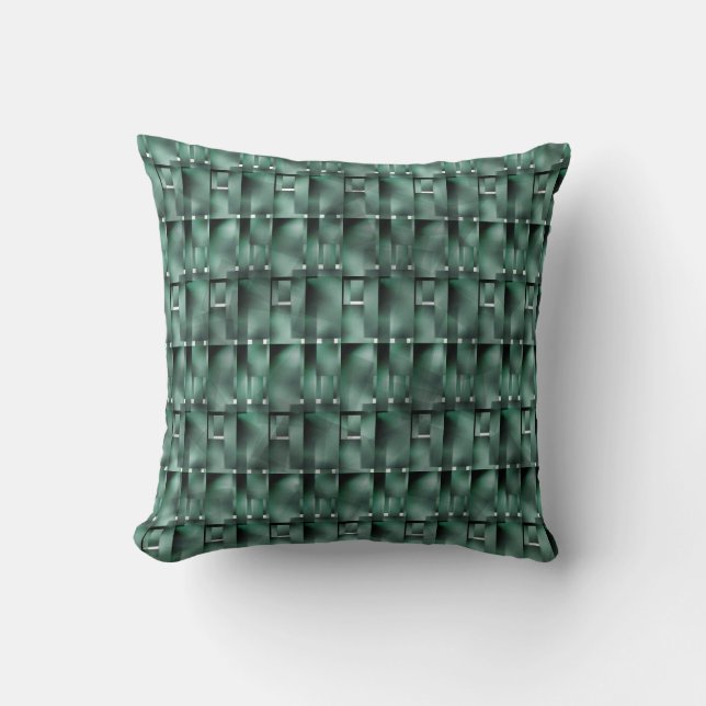Coussin Formes rectangulaires en couleur vert olive et tac (Recto)