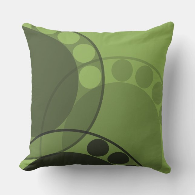 Coussin Formes rondes Botanique Abstraite Fern Frond Vert (Recto)