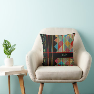 Coussin Formes triangulaires triangulaires avec initiales 