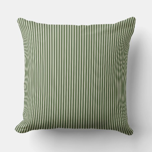 Coussin Forrest Green Ticking Stripe Cushion (Recto)