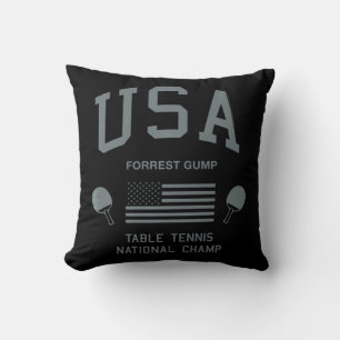 Coussin Forrest Gump USA Table Tennis National Champ