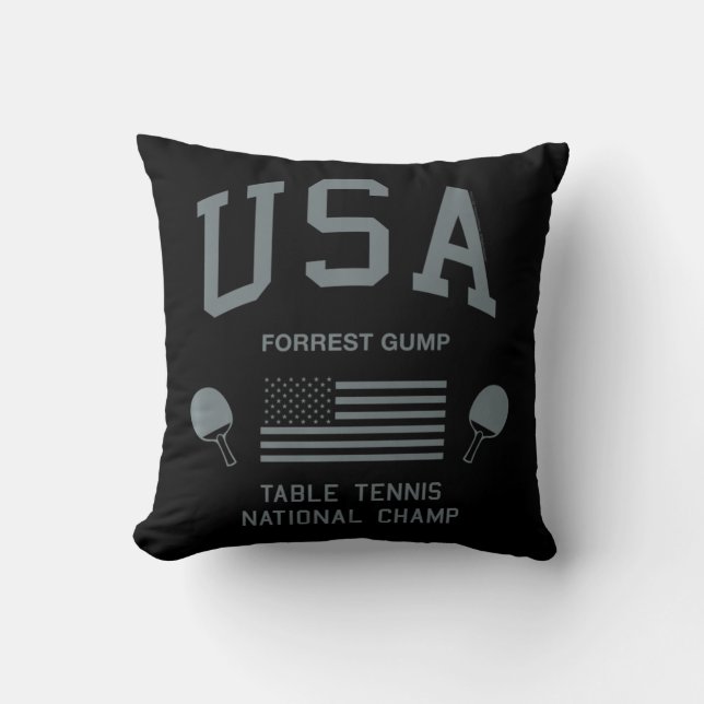 Coussin Forrest Gump USA Table Tennis National Champ (Recto)