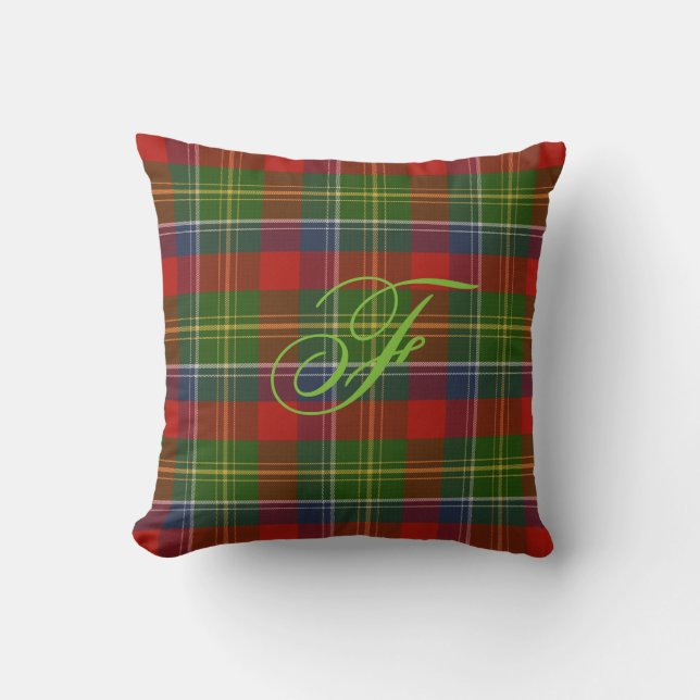 Coussin Forrester/coussin adoptif de monogramme de tartan (Recto)