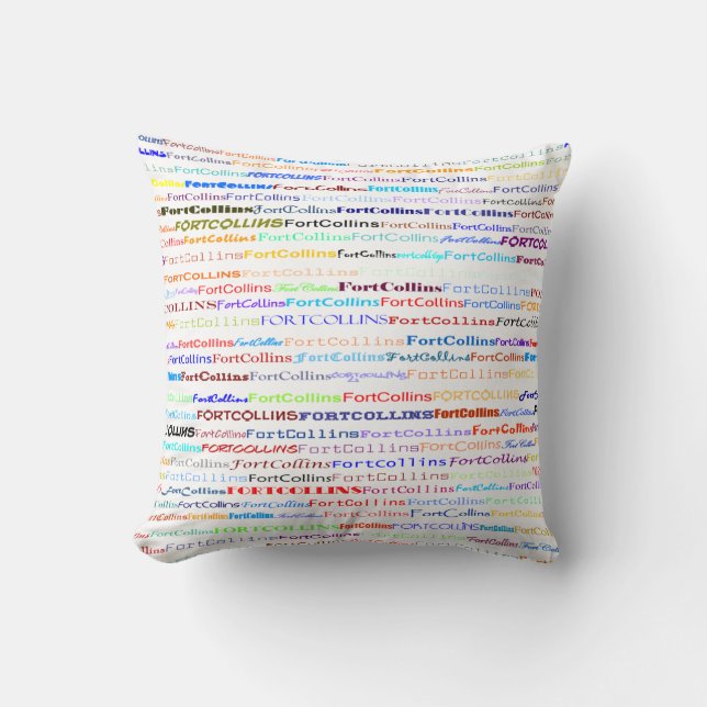 Coussin Fort Collins Texte Design II Jeu d'oreiller (Recto)