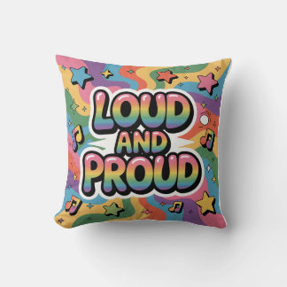 Coussin Fort et fier - Ally psychédélique colorée LGBTQ+