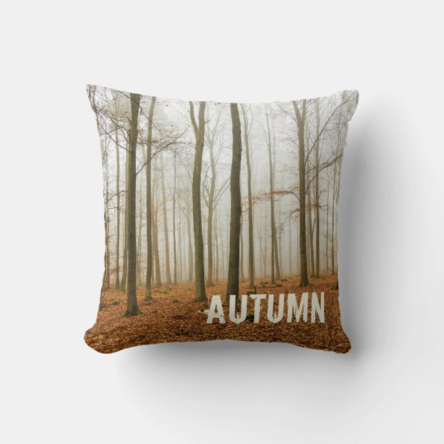 Coussin Fosse d'automne et brouillard cadeau de la saison  (Recto)