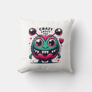 Coussin Fou de toi Monstres Saint-Valentin