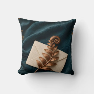 Coussin Fougère de cuivre Lettre Téâl foncé Nature morte b