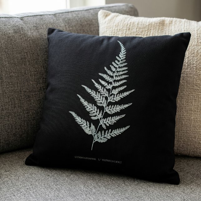 Coussin Fougère Island Goldback, Pityrogramma chrysophylla (Island Goldback Fern, Pityrogramma chrysophylla. Throw Pillow)