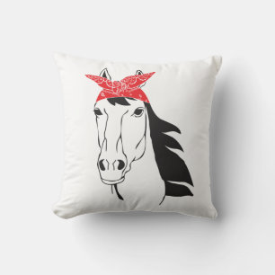 Coussin Foulard de cheval mignon country western cowgirl f