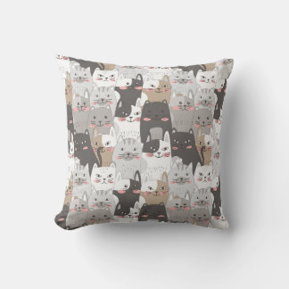 Coussin Foule de chats lunaires