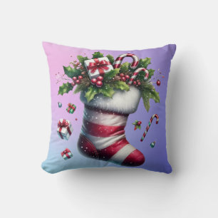 Coussin Foulée de Noël avec cadeaux et Sucres de canne