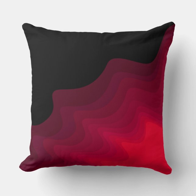 Coussin Foules noires et rouges Peinture abstraite Couleur (Recto)