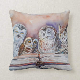Coussin Four reading owls