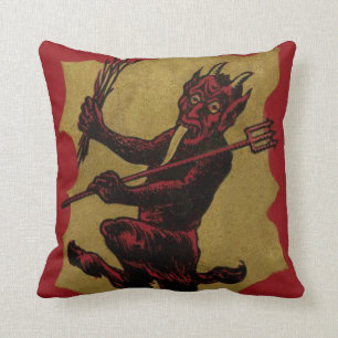 Coussin Fourche de Krampus rouge à langue interchangeable