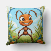 Coussin Fourmi de dessin animé joyeuse (Verso)