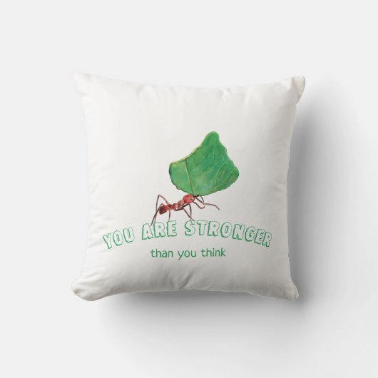 Coussin Fourmi portant une grosse feuille (Recto)