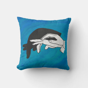 Coussin Fourmilier ombre sur fond bleu
