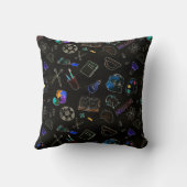 Coussin Fournitures scolaires motifs, école (Verso)