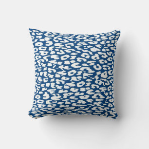 Coussin Fourrure à peau Empreinte de léopard blanche et