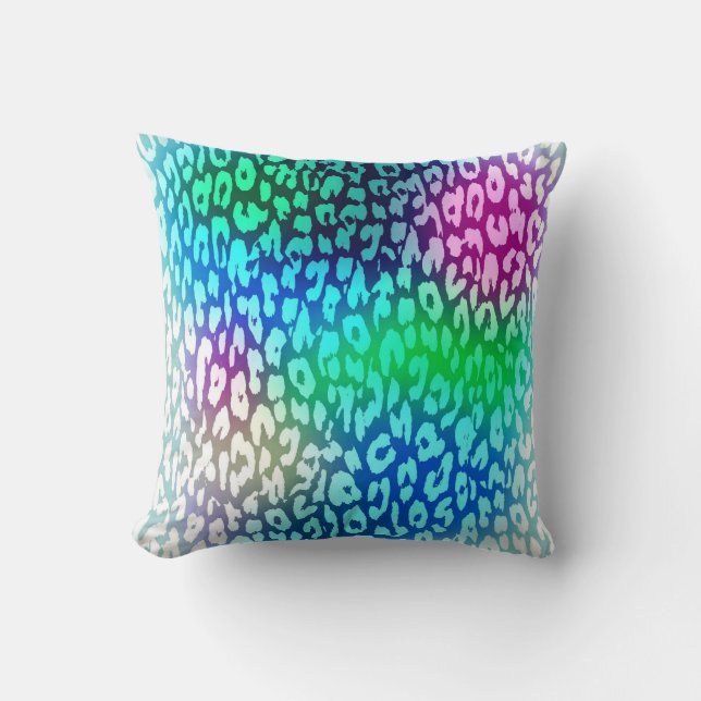Coussin Fourrure Empreinte de léopard couleur Cool rétro (Recto)