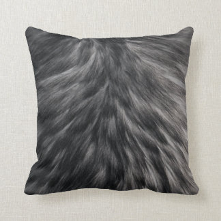 Coussin Fourrure Faux de luxe Imprimé noir Gris Mink Cheve
