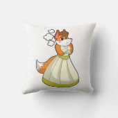 Coussin Fox comme mariée avec robe de mariage.PNG (Verso)