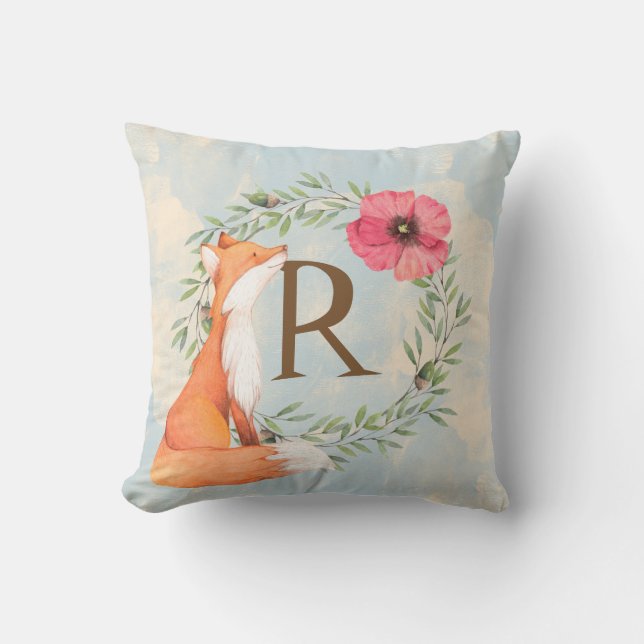 Coussin Fox de région boisée de MONOGRAMME (Recto)