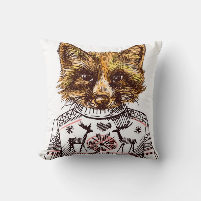 Coussin Fox habillé rusé (Recto)