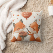 Coussin Fox Love Design avec Initiales personnalisables (Couverture)