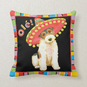 Coussin Fox Terrier de fil de fiesta