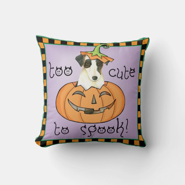 Coussin Fox Terrier doux de Halloween (Recto)